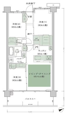 シティテラス善福寺公園 間取り D-B2'-標準プラン type
