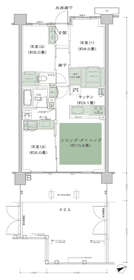 シティテラス善福寺公園 間取り D-B2’t-標準プラン type
