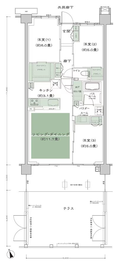 シティテラス善福寺公園 間取り B-C3’t-標準プラン type