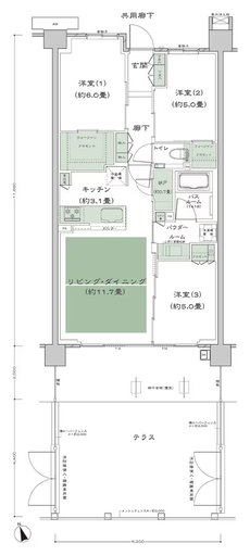 シティテラス善福寺公園 間取り B-C3’t-標準プラン type