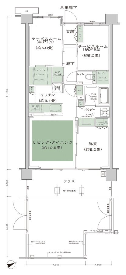 シティテラス善福寺公園 間取り D-B4t-標準プラン type