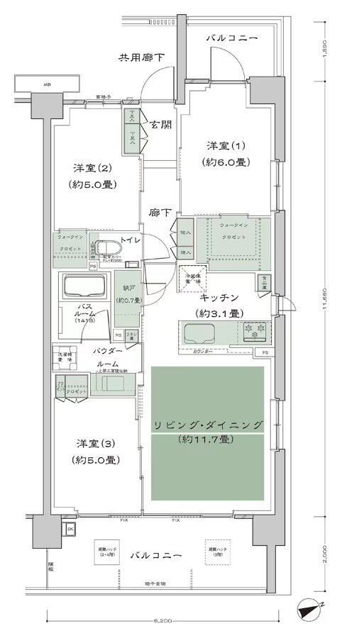 シティテラス善福寺公園 間取り D-C2-標準プラン type