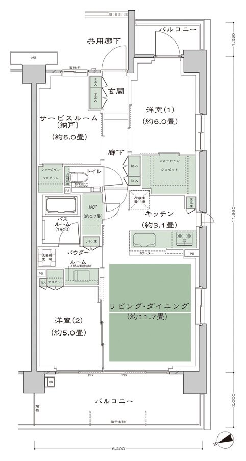 シティテラス善福寺公園 間取り A-C1-標準プラン type