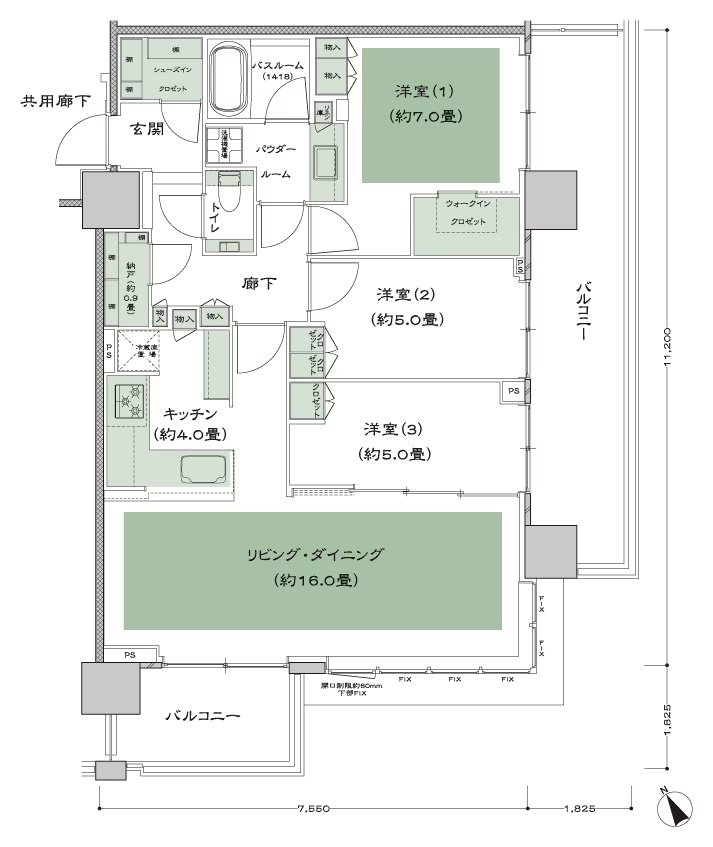 シティタワー新宿 間取り 85B-標準 type