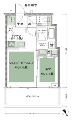 シティタワー新宿 間取り 35B-標準 type