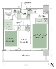 シティタワー新宿 間取り 55I-標準 type