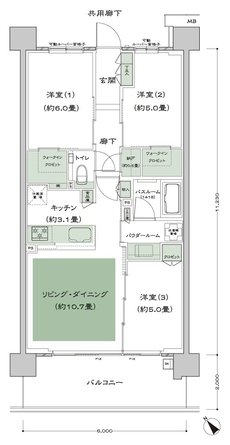 シティハウス西横浜 間取り C1-標準プラン type