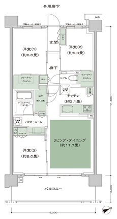 シティハウス西横浜 間取り H-標準プラン type