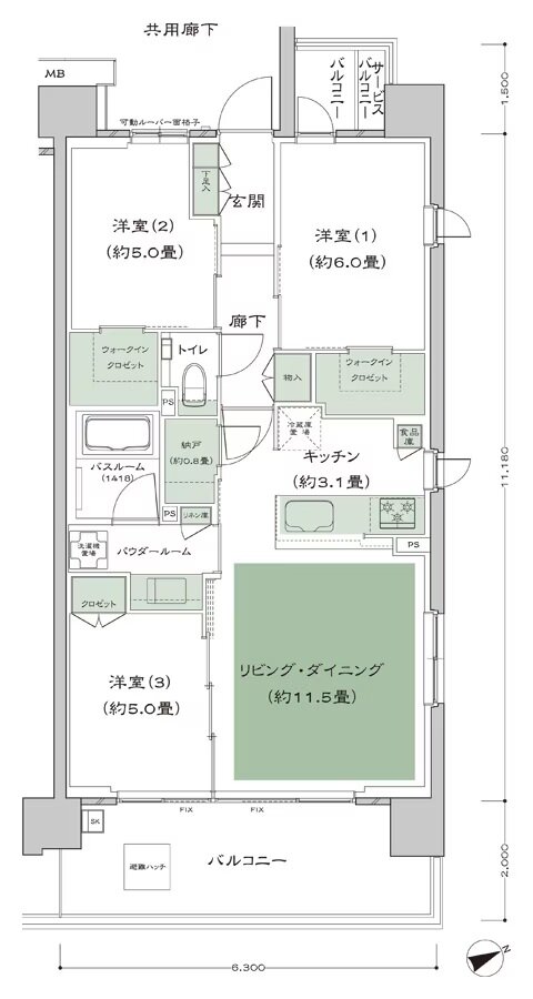 シティハウス西横浜 間取り M-標準プラン type
