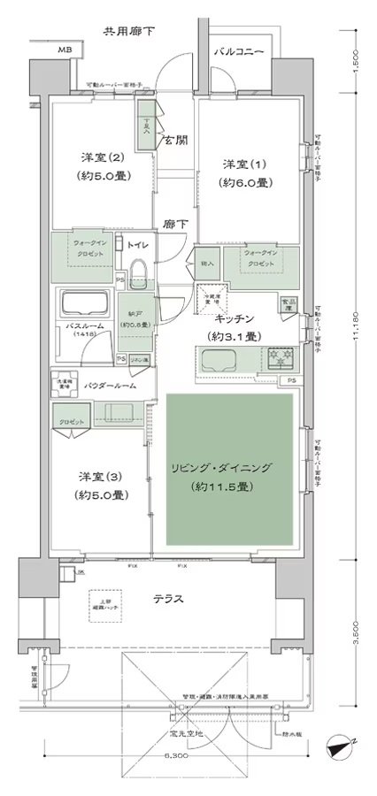 シティハウス西横浜 間取り Mt-標準プラン type