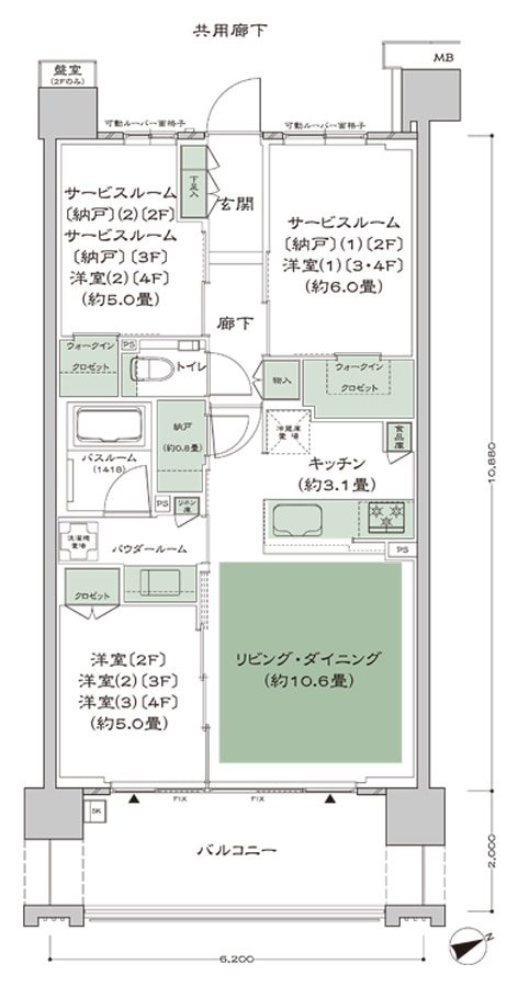 シティハウス西横浜 間取り L-標準 type