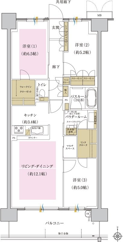 プレミスト藤が丘 間取り S-L1 type