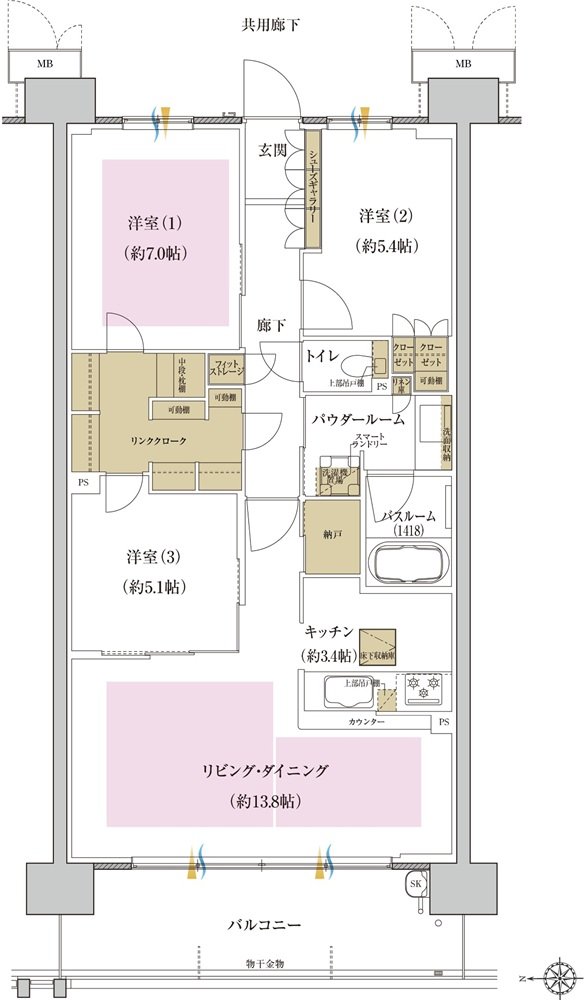 プレミスト藤が丘 間取り S-B1g type