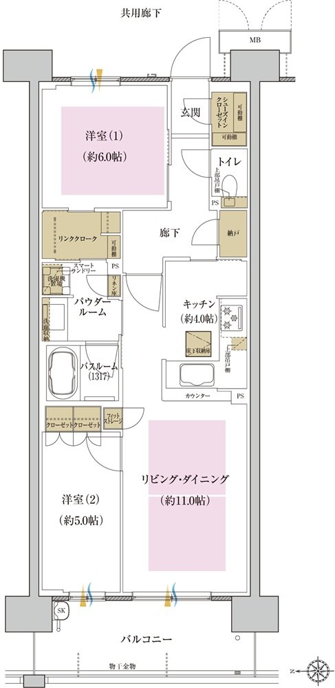 プレミスト藤が丘 間取り S-Eg type