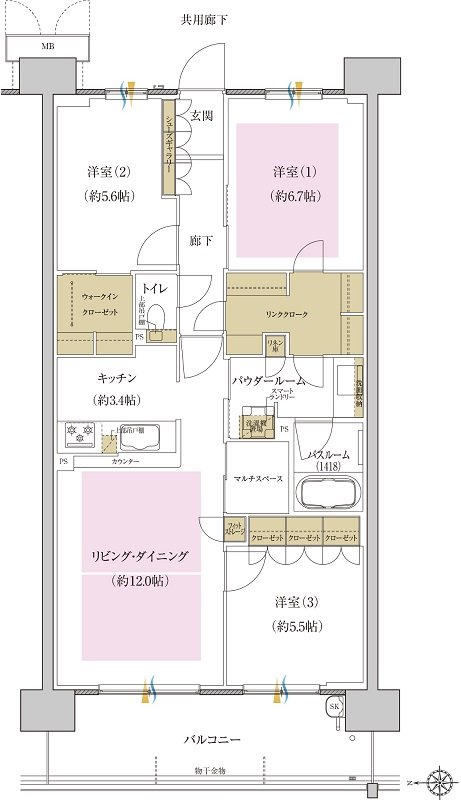 プレミスト藤が丘 間取り S-B2 type