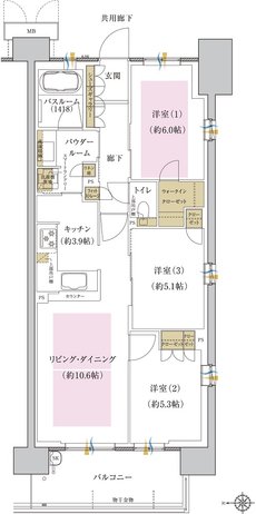 プレミスト藤が丘 間取り S-F type