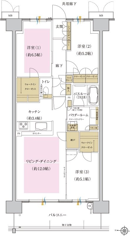 プレミスト藤が丘 間取り P-B1 type