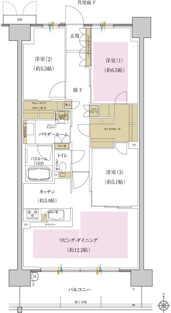 プレミスト藤が丘 間取り S-K2 type