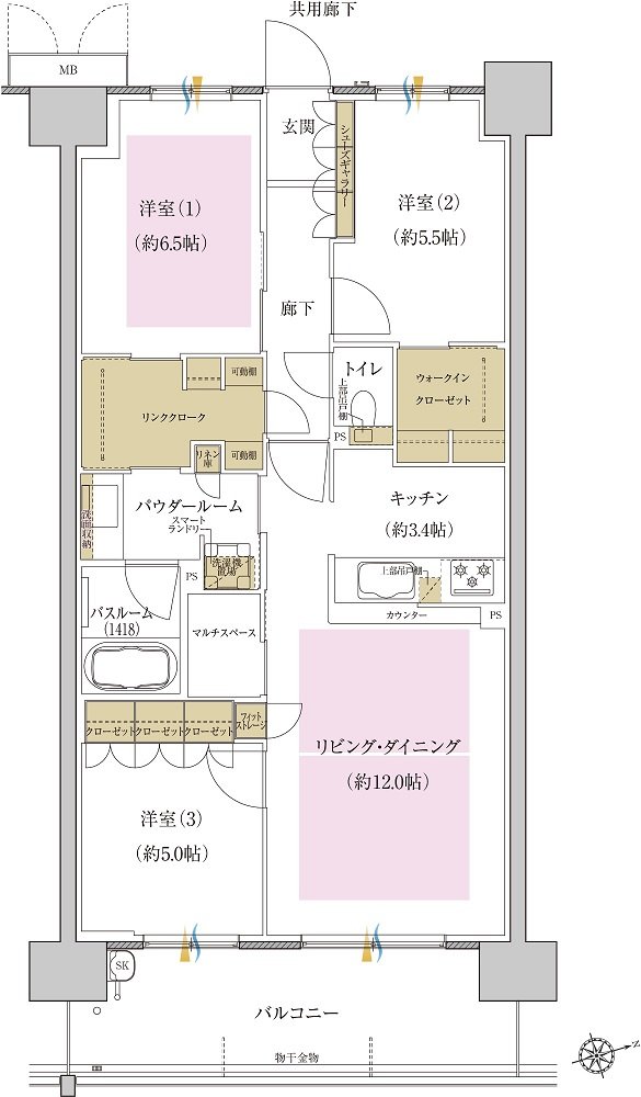 プレミスト藤が丘 間取り S-P3 type