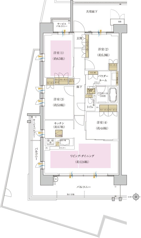 プレミスト藤が丘 間取り S-Ag type