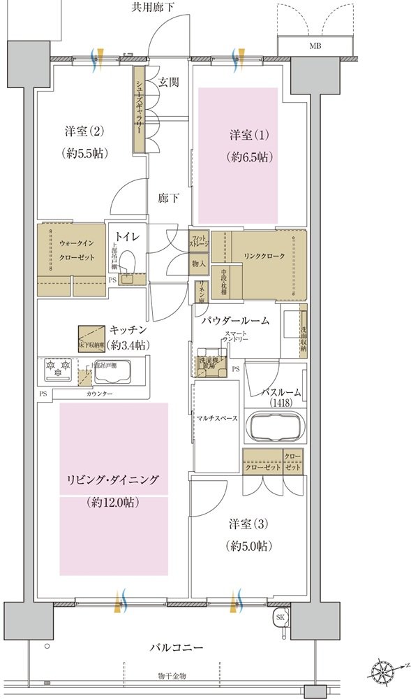 プレミスト藤が丘 間取り S-P2g type