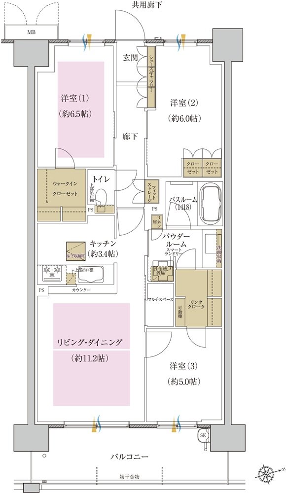 プレミスト藤が丘 間取り S-Q2g type