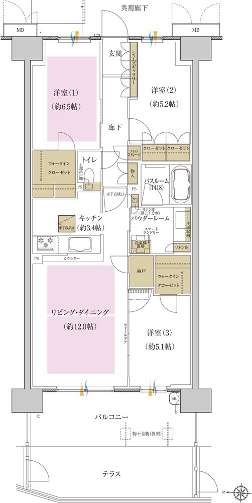 プレミスト藤が丘 間取り P-B1g type