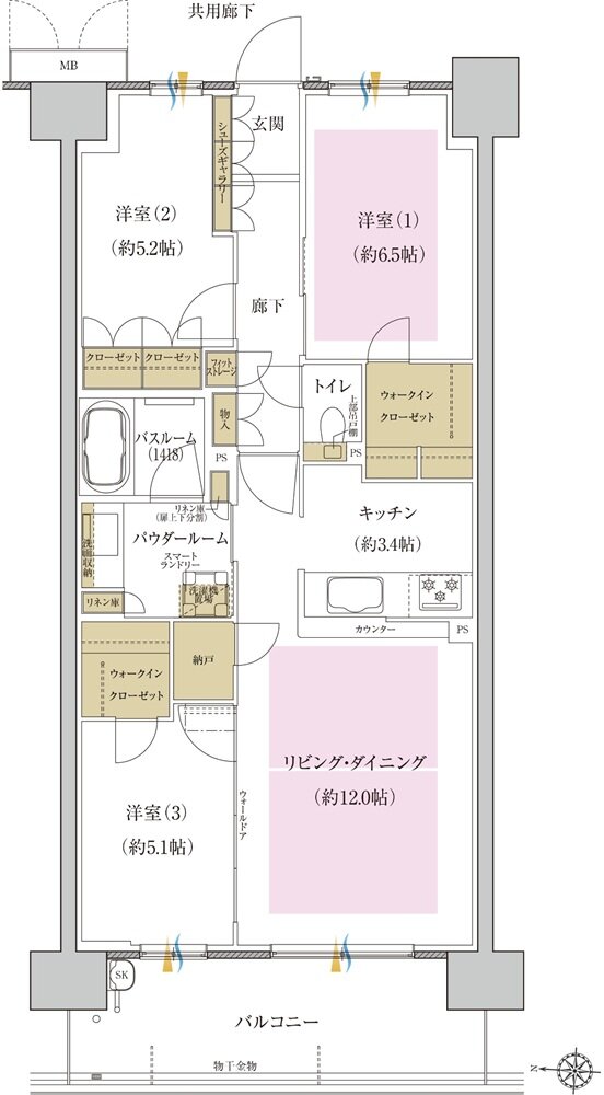 プレミスト藤が丘 間取り P-B2 type