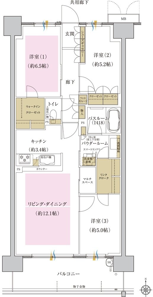 プレミスト藤が丘 間取り S-M type