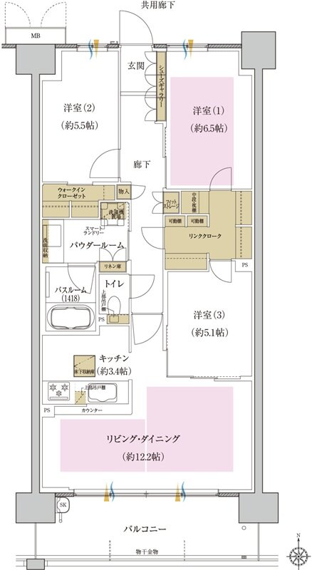プレミスト藤が丘 間取り S-K2g type