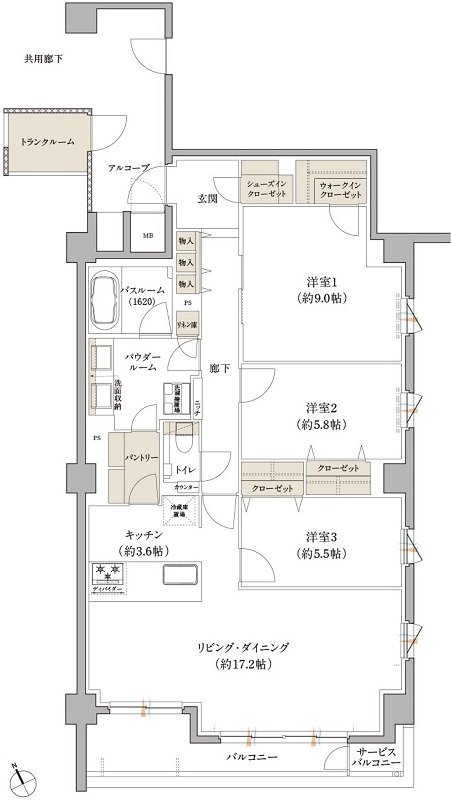 プレミスト首里金城町 間取り K1 type