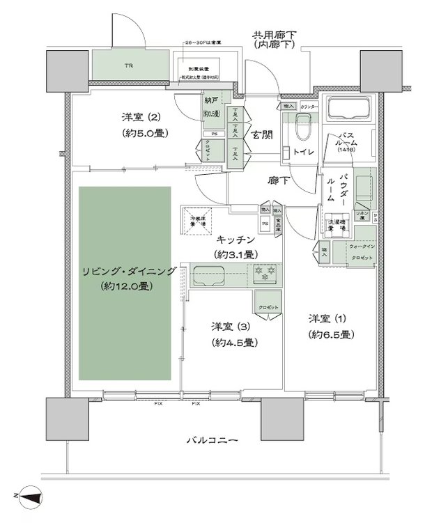 シティタワー綾瀬 間取り P2_標準 type
