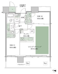 シティタワー綾瀬 間取り Q_LD拡大 type