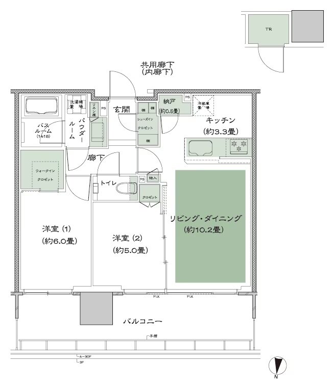 シティタワー綾瀬 間取り N2_標準プラン type