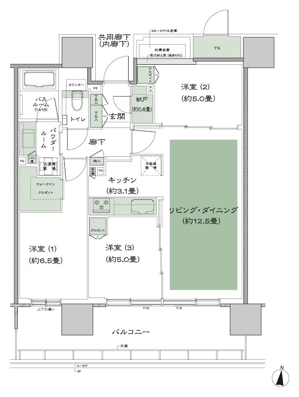 シティタワー綾瀬 間取り F_標準プラン type