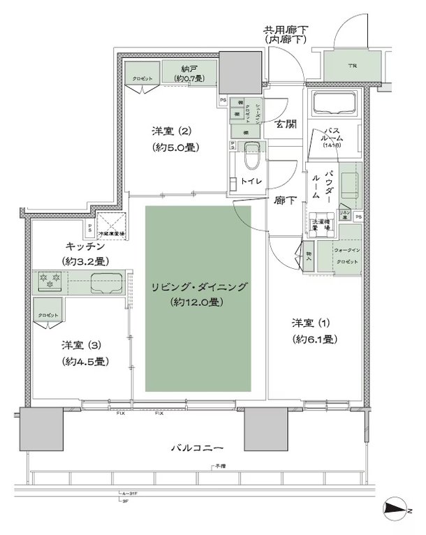シティタワー綾瀬 間取り J_標準プラン type