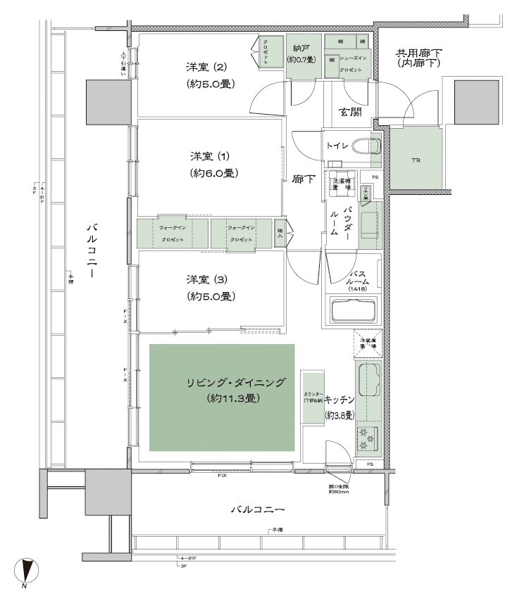 シティタワー綾瀬 間取り L_標準プラン type