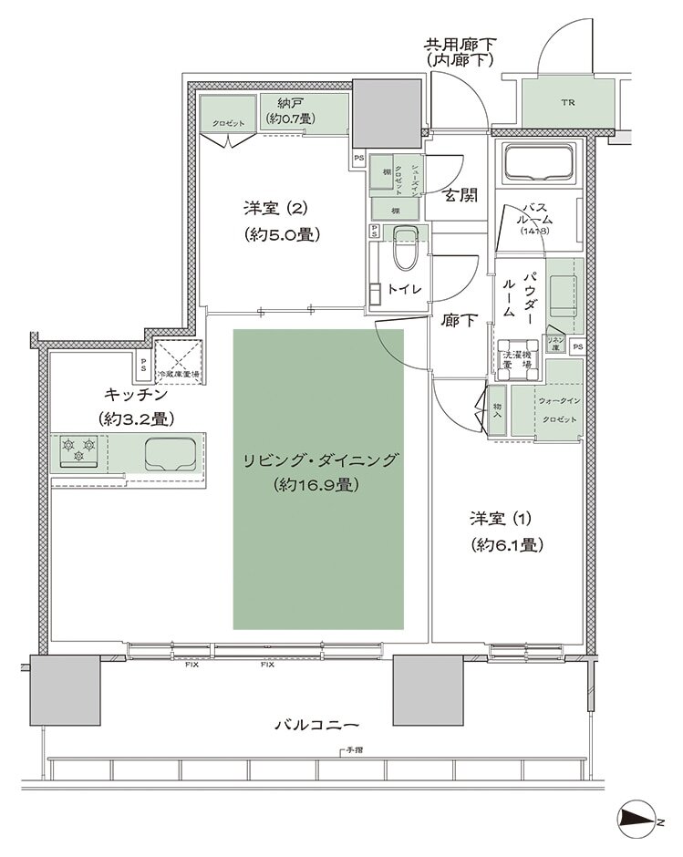 シティタワー綾瀬 間取り J-LD拡大 type