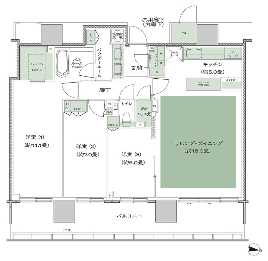 シティタワー綾瀬 間取り W_標準 type