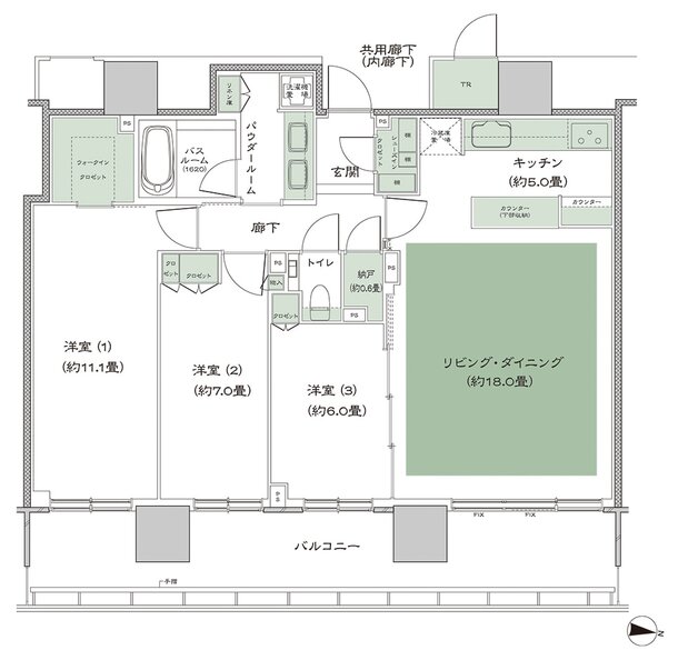 シティタワー綾瀬 間取り W_標準 type