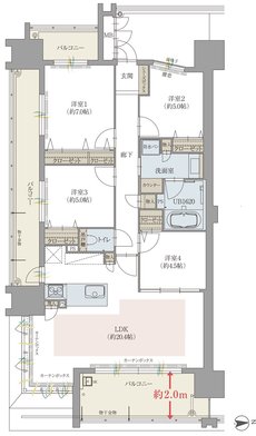 オーヴィジョン下関ザ・プライム 間取り A type