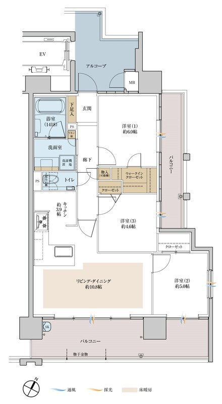 ラルステージ長束リバーフロント 間取り Cタイプ