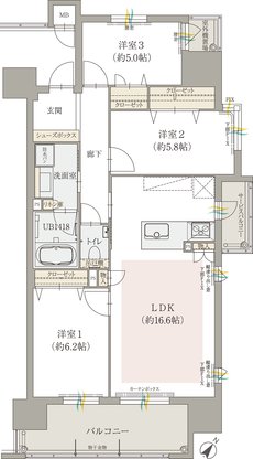 オーヴィジョン天文館センターテラス 間取り H type