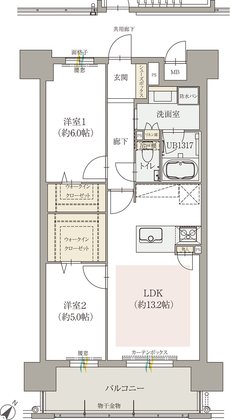 オーヴィジョン天文館センターテラス 間取り F type メニュープラン