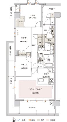 バンベール藤が丘ヒルズ 間取り Aタイプ