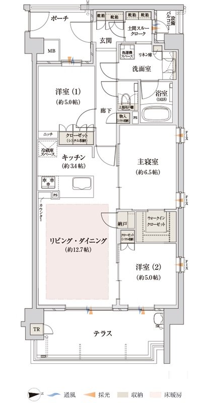 バンベール藤が丘ヒルズ 間取り Gタイプ