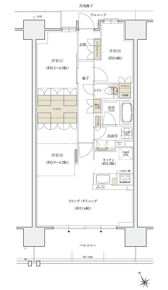 シエリアシティ大津におの浜 間取り BJ type
