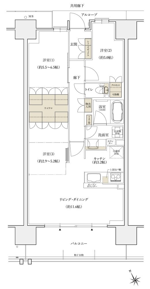 シエリアシティ大津におの浜 間取り BJ type