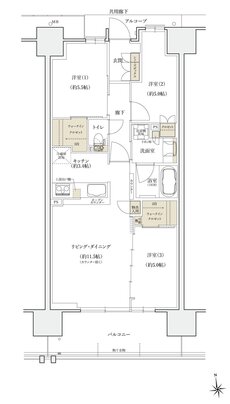 シエリアシティ大津におの浜 間取り BB type