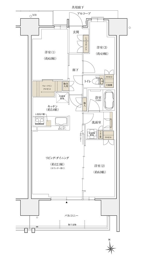 シエリアシティ大津におの浜 間取り BF type